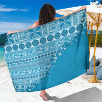 Fiji Marau na Kerisimasi Sarong Aqua Tagimoucia Tapa Masi Tribal LT9 One Size 44 x 66 inches Aqua - Polynesian Pride