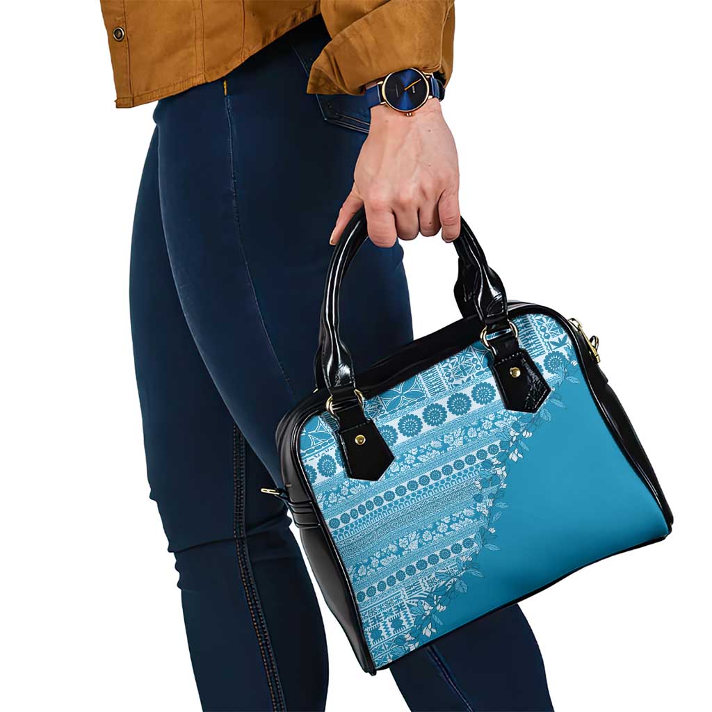 Fiji Marau na Kerisimasi Shoulder Handbag Aqua Tagimoucia Tapa Masi Tribal LT9 - Polynesian Pride