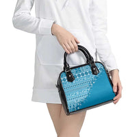 Fiji Marau na Kerisimasi Shoulder Handbag Aqua Tagimoucia Tapa Masi Tribal LT9 - Polynesian Pride