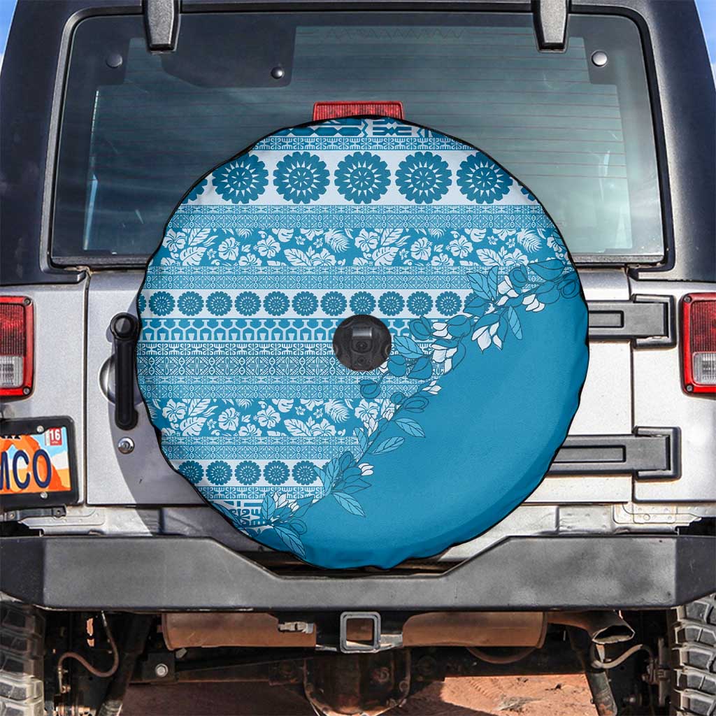 Fiji Marau na Kerisimasi Spare Tire Cover Aqua Tagimoucia Tapa Masi Tribal LT9 Aqua - Polynesian Pride