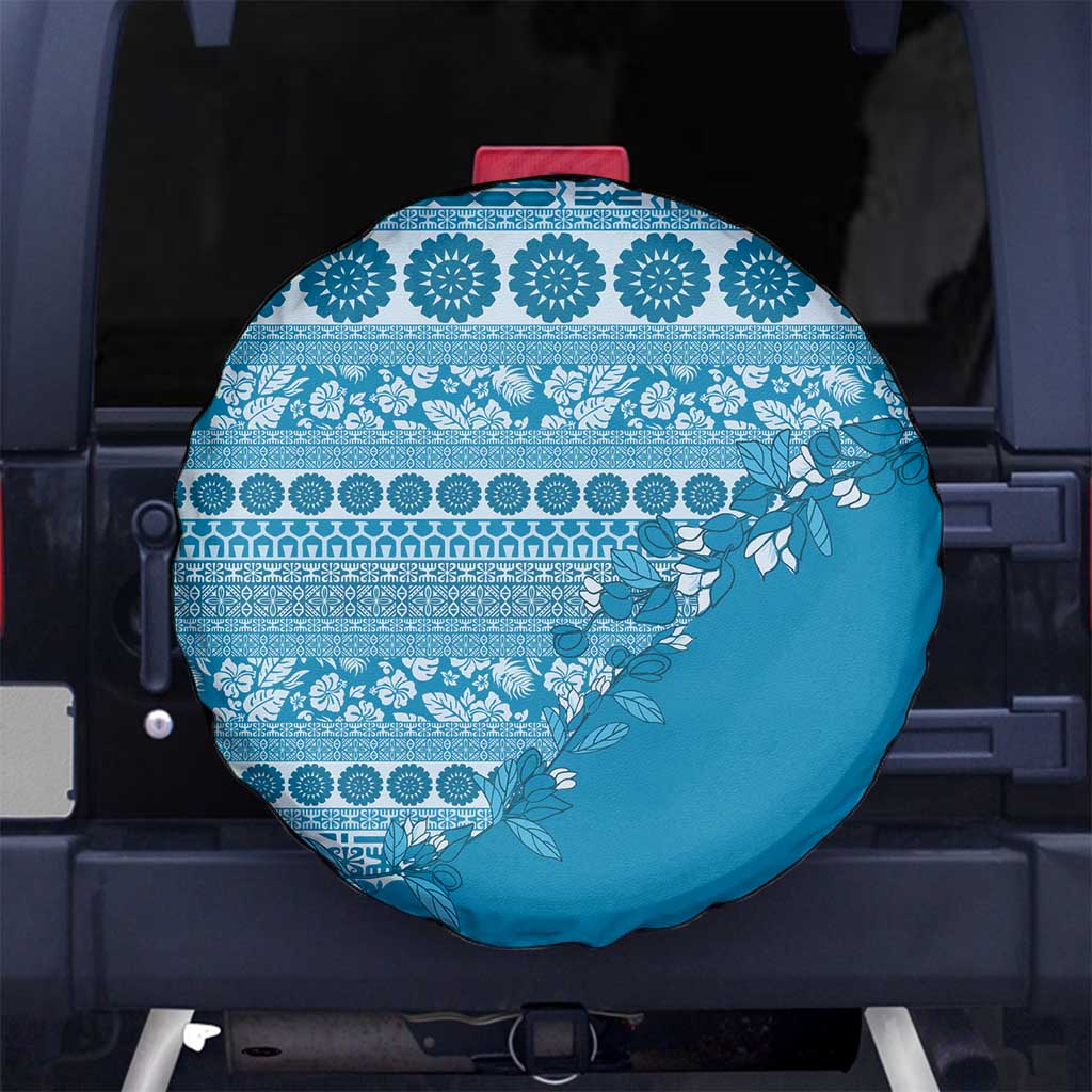 Fiji Marau na Kerisimasi Spare Tire Cover Aqua Tagimoucia Tapa Masi Tribal LT9 No hole Aqua - Polynesian Pride