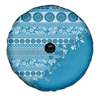 Fiji Marau na Kerisimasi Spare Tire Cover Aqua Tagimoucia Tapa Masi Tribal LT9 - Polynesian Pride