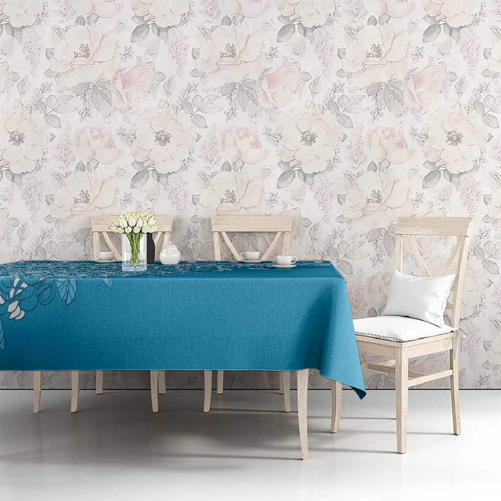 Fiji Marau na Kerisimasi Tablecloth Aqua Tagimoucia Tapa Masi Tribal - Polynesian Pride