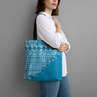 Fiji Marau na Kerisimasi Tote Bag Aqua Tagimoucia Tapa Masi Tribal LT9 - Polynesian Pride