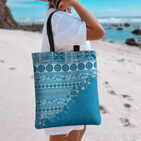 Fiji Marau na Kerisimasi Tote Bag Aqua Tagimoucia Tapa Masi Tribal LT9 - Polynesian Pride