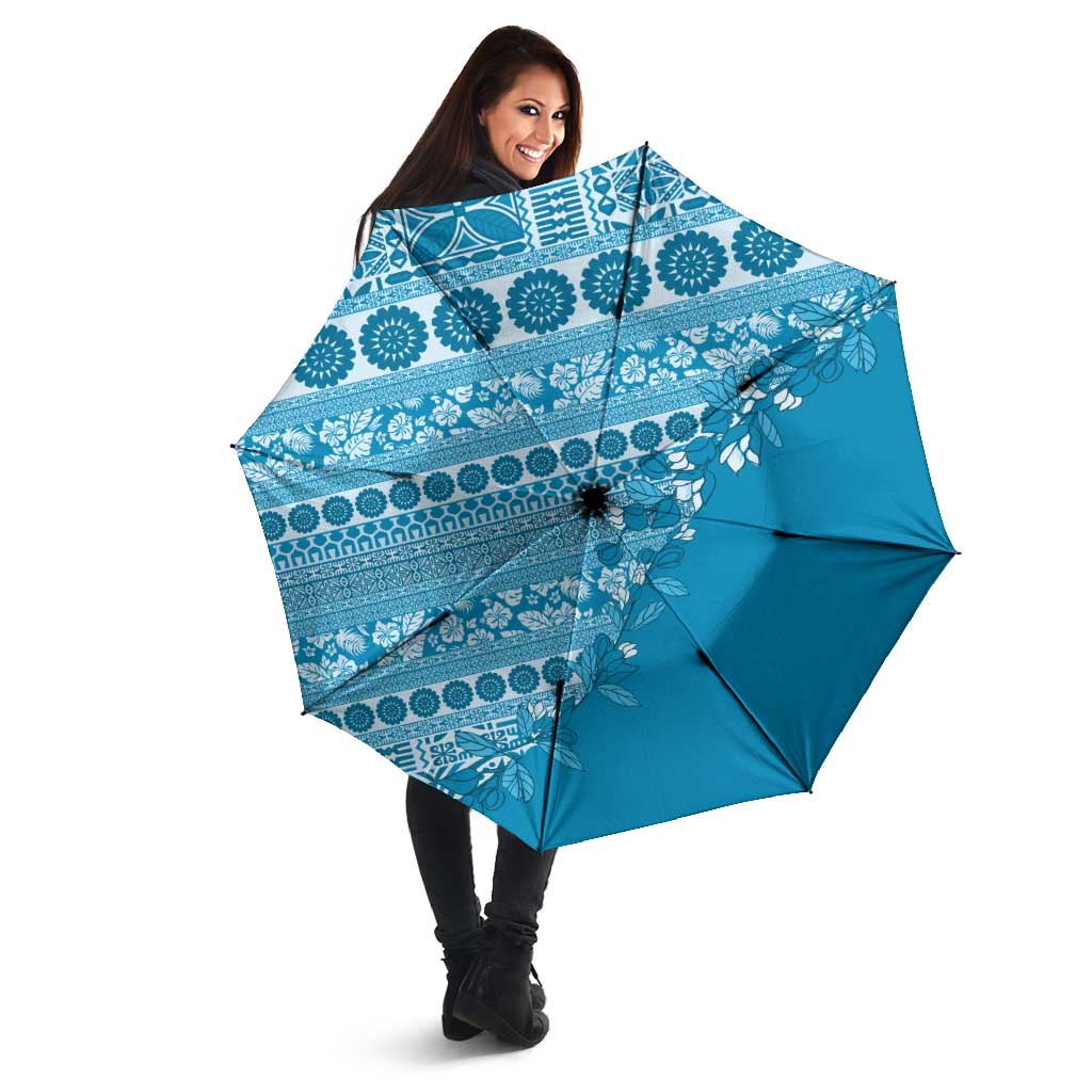 Fiji Marau na Kerisimasi Umbrella Aqua Tagimoucia Tapa Masi Tribal LT9 - Polynesian Pride
