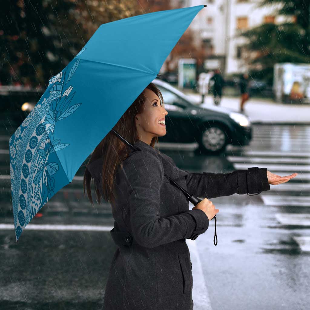 Fiji Marau na Kerisimasi Umbrella Aqua Tagimoucia Tapa Masi Tribal LT9 - Polynesian Pride