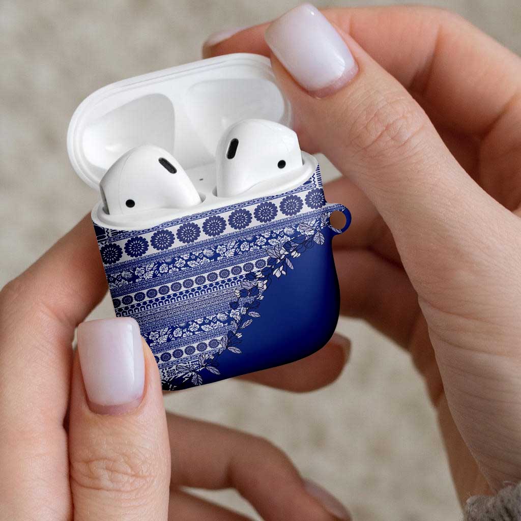 Fiji Marau na Kerisimasi AirPods Case Blue Tagimoucia Tapa Masi Tribal LT9 - Polynesian Pride