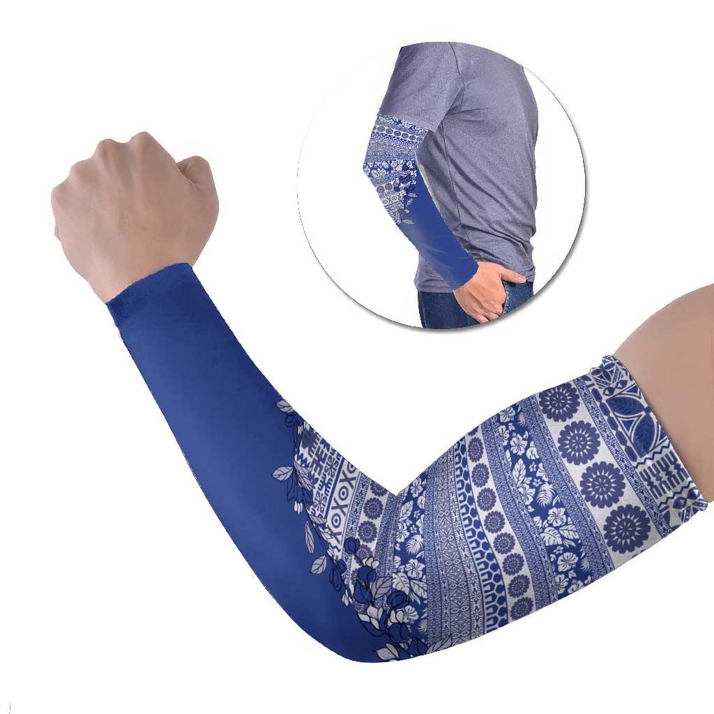 Fiji Marau na Kerisimasi Arm Sleeves Blue Tagimoucia Tapa Masi Tribal - Polynesian Pride