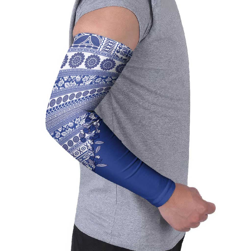 Fiji Marau na Kerisimasi Arm Sleeves Blue Tagimoucia Tapa Masi Tribal LT9 - Polynesian Pride