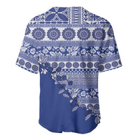 Fiji Marau na Kerisimasi Baseball Jersey Blue Tagimoucia Tapa Masi Tribal - Polynesian Pride