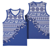 Fiji Marau na Kerisimasi Basketball Jersey Blue Tagimoucia Tapa Masi Tribal LT9 - Polynesian Pride
