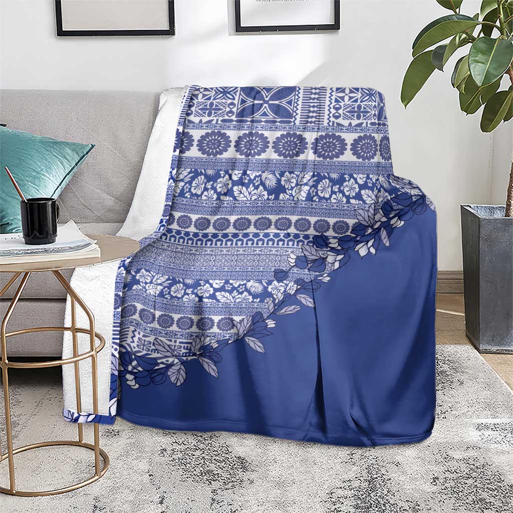 Fiji Marau na Kerisimasi Blanket Blue Tagimoucia Tapa Masi Tribal - Polynesian Pride