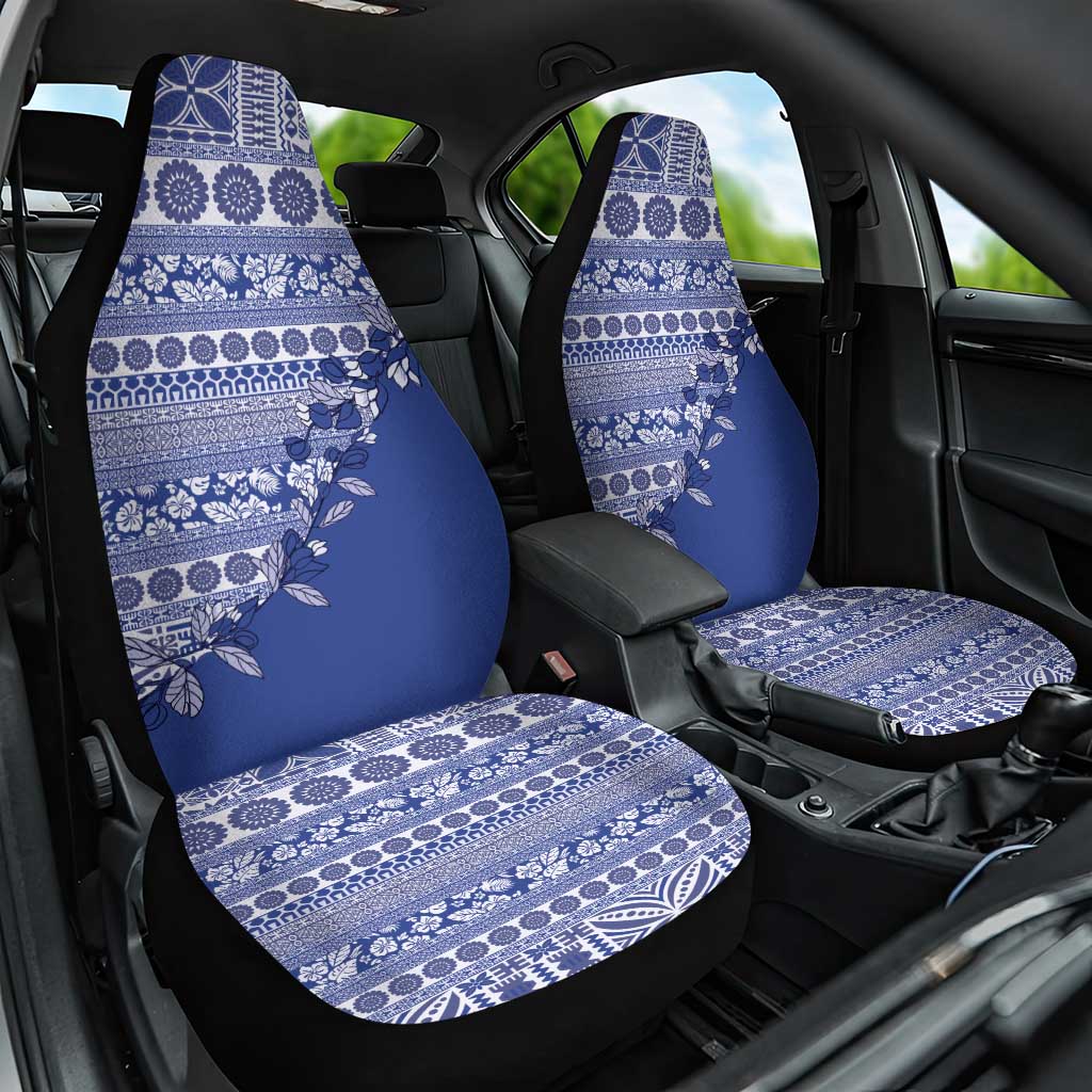 Fiji Marau na Kerisimasi Car Seat Cover Blue Tagimoucia Tapa Masi Tribal LT9 One Size Blue - Polynesian Pride