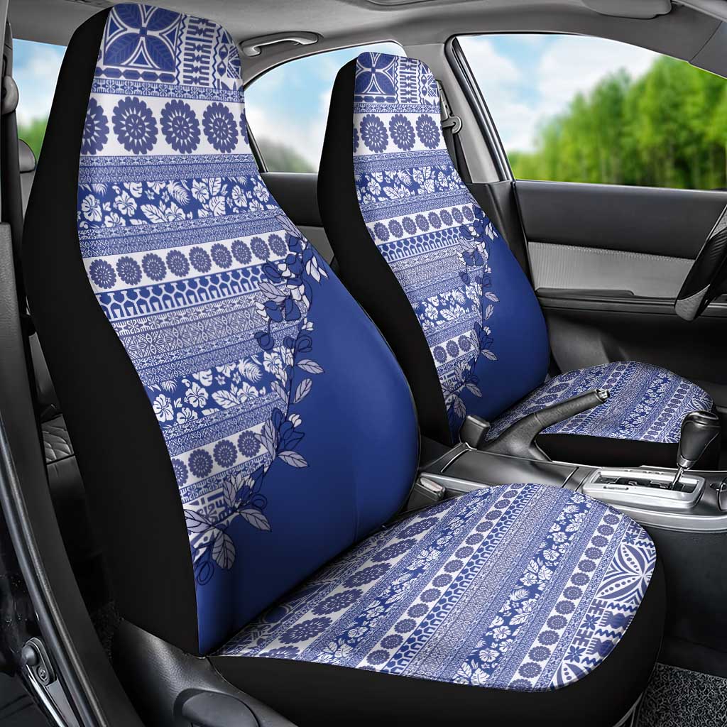 Fiji Marau na Kerisimasi Car Seat Cover Blue Tagimoucia Tapa Masi Tribal LT9 - Polynesian Pride