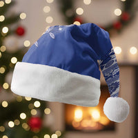 Fiji Marau na Kerisimasi Christmas Santa Hat Blue Tagimoucia Tapa Masi Tribal LT9 Without Fur Blue - Polynesian Pride