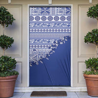 Fiji Marau na Kerisimasi Door Cover Blue Tagimoucia Tapa Masi Tribal LT9 Blue - Polynesian Pride