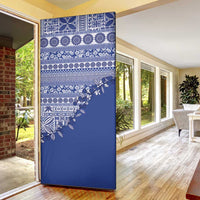 Fiji Marau na Kerisimasi Door Cover Blue Tagimoucia Tapa Masi Tribal LT9 - Polynesian Pride