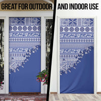 Fiji Marau na Kerisimasi Door Cover Blue Tagimoucia Tapa Masi Tribal LT9 - Polynesian Pride