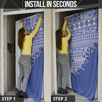 Fiji Marau na Kerisimasi Door Cover Blue Tagimoucia Tapa Masi Tribal LT9 - Polynesian Pride