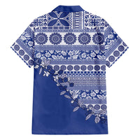 Fiji Marau na Kerisimasi Family Matching Puletasi and Hawaiian Shirt Blue Tagimoucia Tapa Masi Tribal LT9 - Polynesian Pride