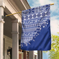 Fiji Marau na Kerisimasi Garden Flag Blue Tagimoucia Tapa Masi Tribal LT9 House Flag Blue - Polynesian Pride