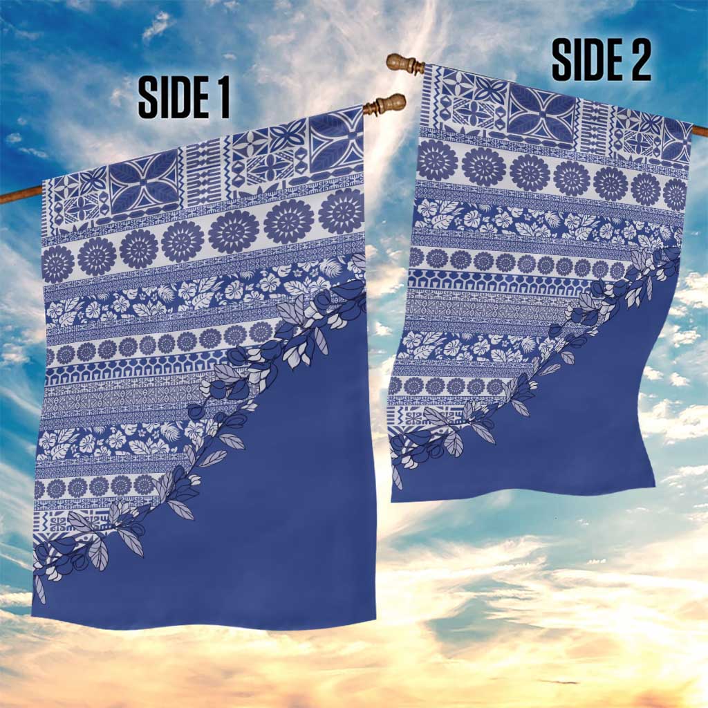 Fiji Marau na Kerisimasi Garden Flag Blue Tagimoucia Tapa Masi Tribal LT9 - Polynesian Pride