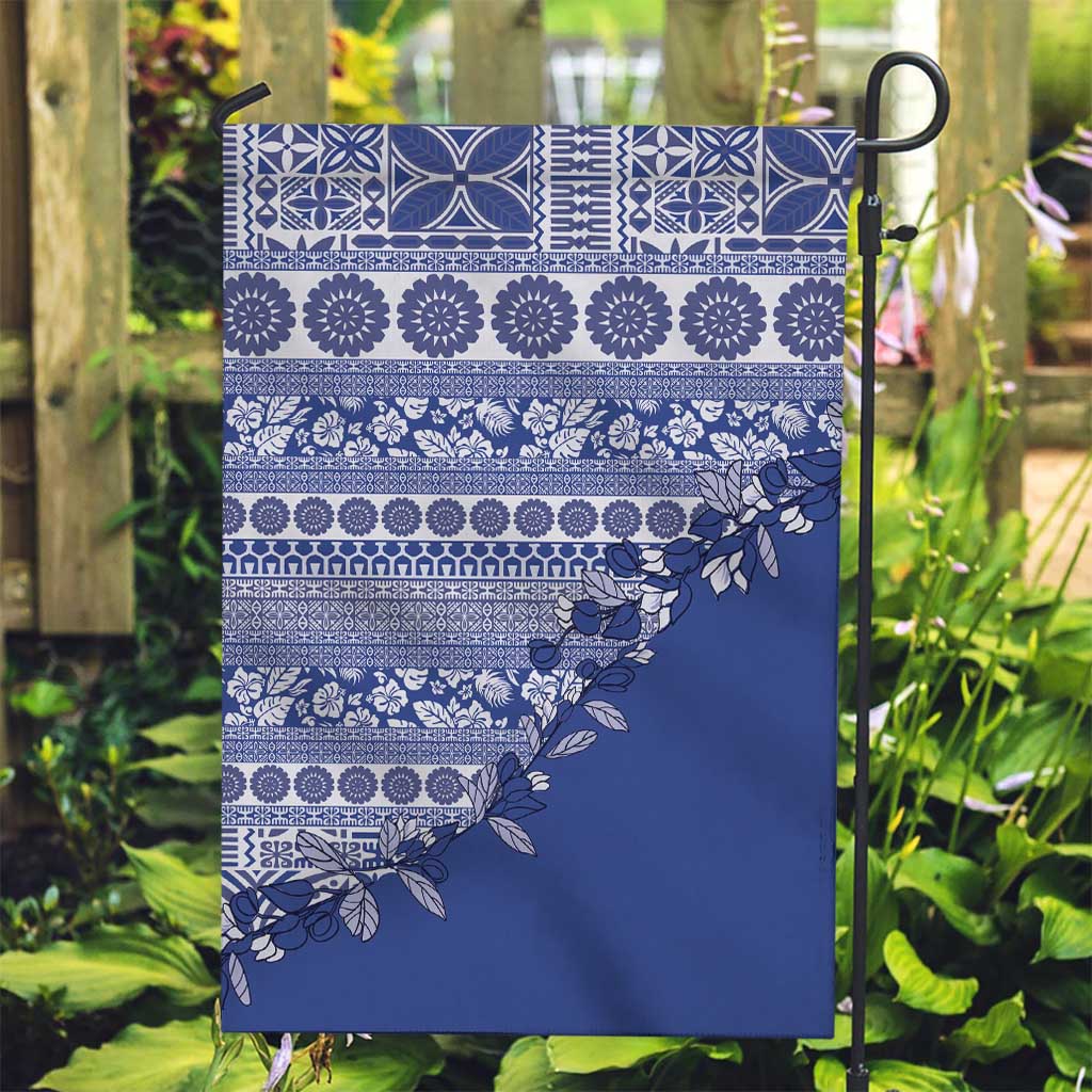 Fiji Marau na Kerisimasi Garden Flag Blue Tagimoucia Tapa Masi Tribal LT9 Garden Flag Blue - Polynesian Pride