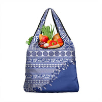 Fiji Marau na Kerisimasi Grocery Bag Blue Tagimoucia Tapa Masi Tribal LT9 1-pack One Size Blue - Polynesian Pride