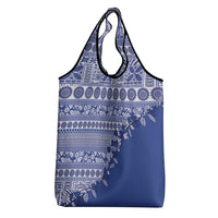 Fiji Marau na Kerisimasi Grocery Bag Blue Tagimoucia Tapa Masi Tribal LT9 - Polynesian Pride