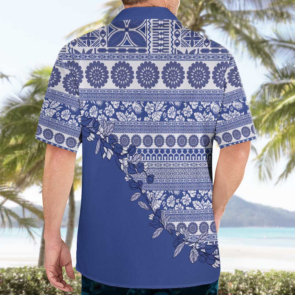 Fiji Marau na Kerisimasi Hawaiian Shirt Blue Tagimoucia Tapa Masi Tribal LT9 - Polynesian Pride