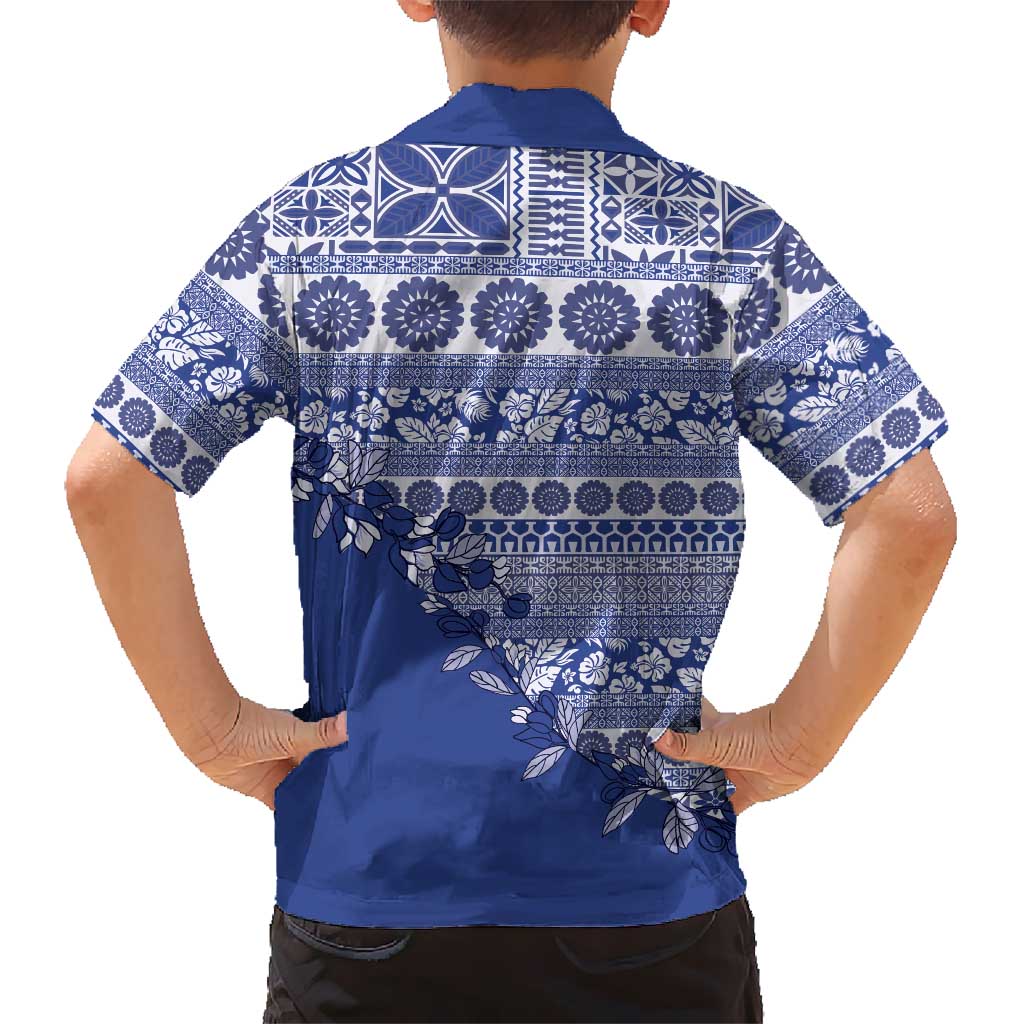 Fiji Marau na Kerisimasi Hawaiian Shirt Blue Tagimoucia Tapa Masi Tribal LT9 - Polynesian Pride