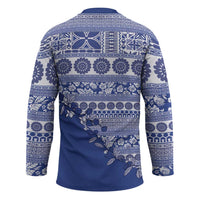 Fiji Marau na Kerisimasi Hockey Jersey Blue Tagimoucia Tapa Masi Tribal LT9 - Polynesian Pride