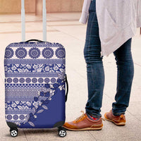 Fiji Marau na Kerisimasi Luggage Cover Blue Tagimoucia Tapa Masi Tribal LT9 Blue - Polynesian Pride