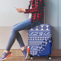 Fiji Marau na Kerisimasi Luggage Cover Blue Tagimoucia Tapa Masi Tribal LT9 - Polynesian Pride