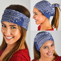 Fiji Marau na Kerisimasi Neck Gaiter Blue Tagimoucia Tapa Masi Tribal LT9 - Polynesian Pride