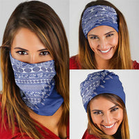 Fiji Marau na Kerisimasi Neck Gaiter Blue Tagimoucia Tapa Masi Tribal LT9 - Polynesian Pride