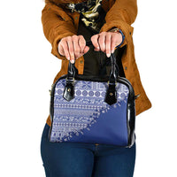 Fiji Marau na Kerisimasi Shoulder Handbag Blue Tagimoucia Tapa Masi Tribal LT9 One Size Blue - Polynesian Pride