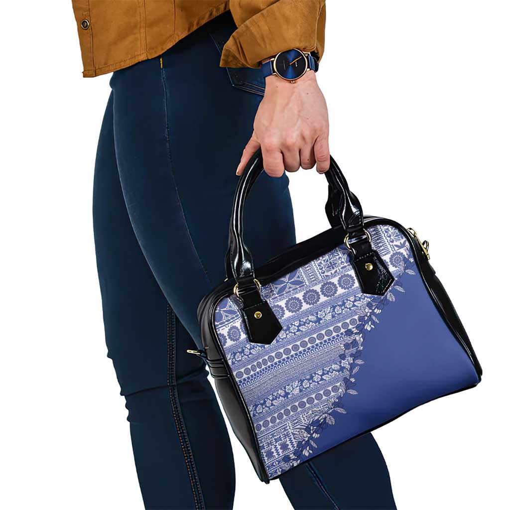 Fiji Marau na Kerisimasi Shoulder Handbag Blue Tagimoucia Tapa Masi Tribal LT9 - Polynesian Pride