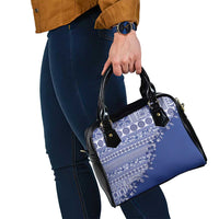 Fiji Marau na Kerisimasi Shoulder Handbag Blue Tagimoucia Tapa Masi Tribal LT9 - Polynesian Pride