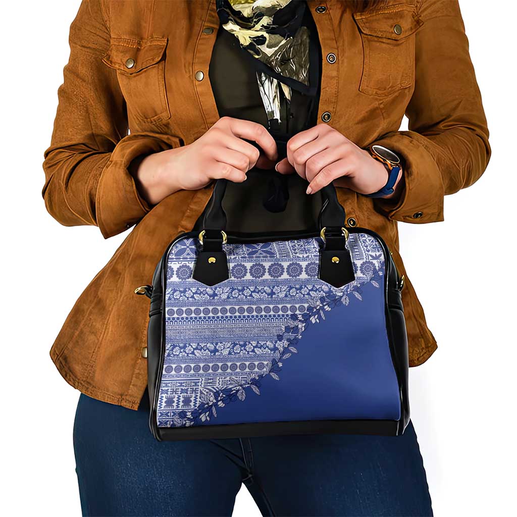 Fiji Marau na Kerisimasi Shoulder Handbag Blue Tagimoucia Tapa Masi Tribal LT9 - Polynesian Pride