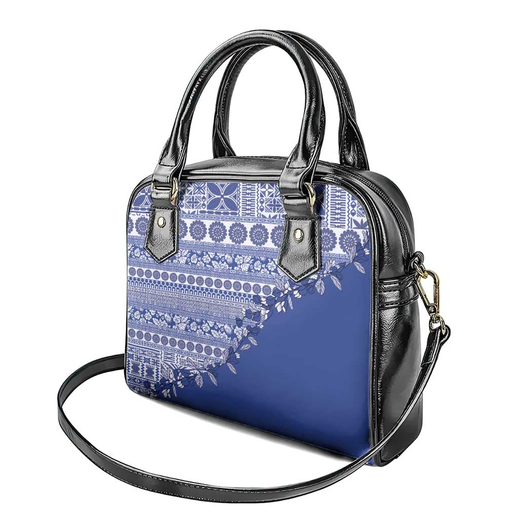 Fiji Marau na Kerisimasi Shoulder Handbag Blue Tagimoucia Tapa Masi Tribal LT9 - Polynesian Pride