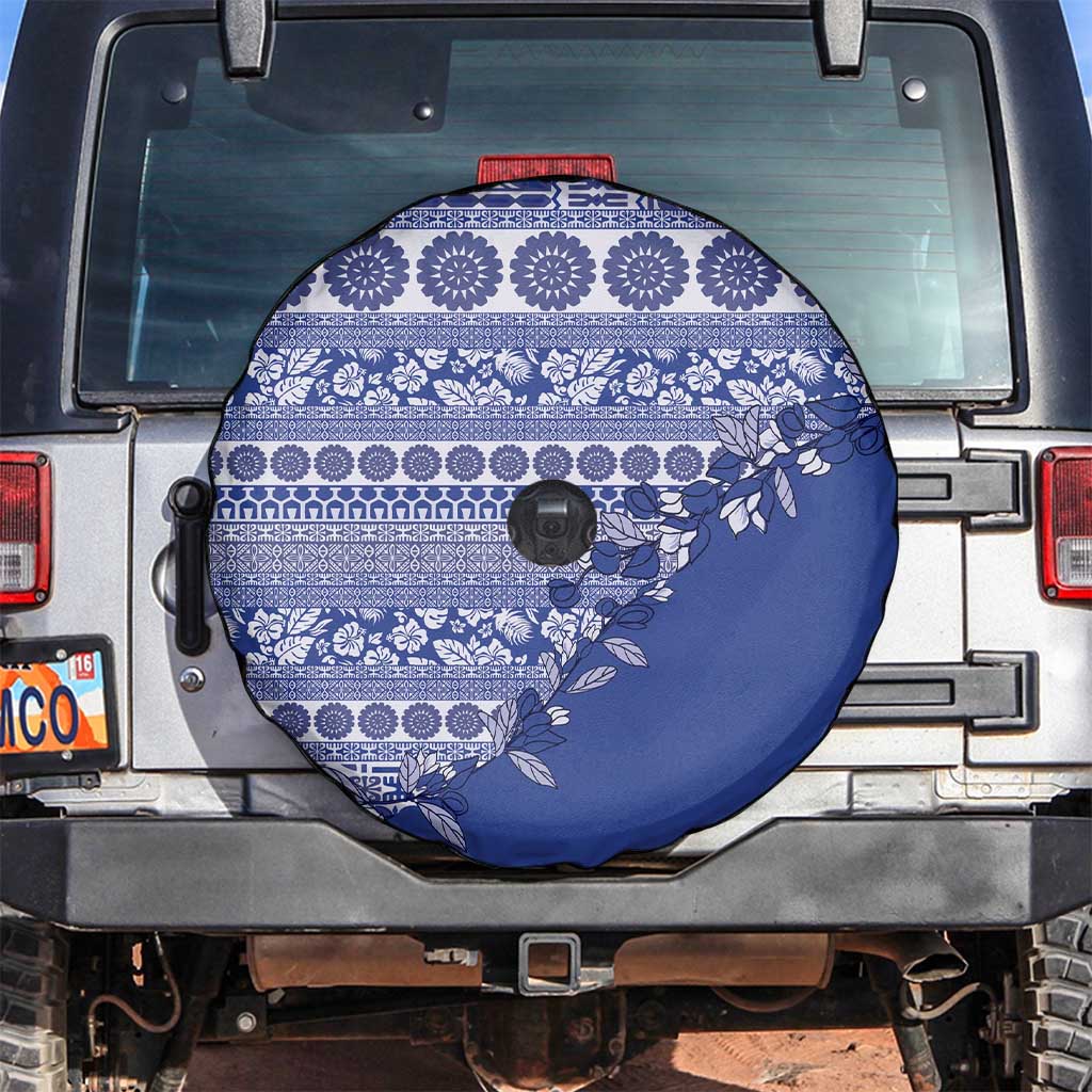 Fiji Marau na Kerisimasi Spare Tire Cover Blue Tagimoucia Tapa Masi Tribal LT9 Blue - Polynesian Pride