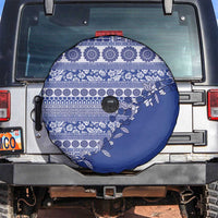 Fiji Marau na Kerisimasi Spare Tire Cover Blue Tagimoucia Tapa Masi Tribal LT9 Blue - Polynesian Pride