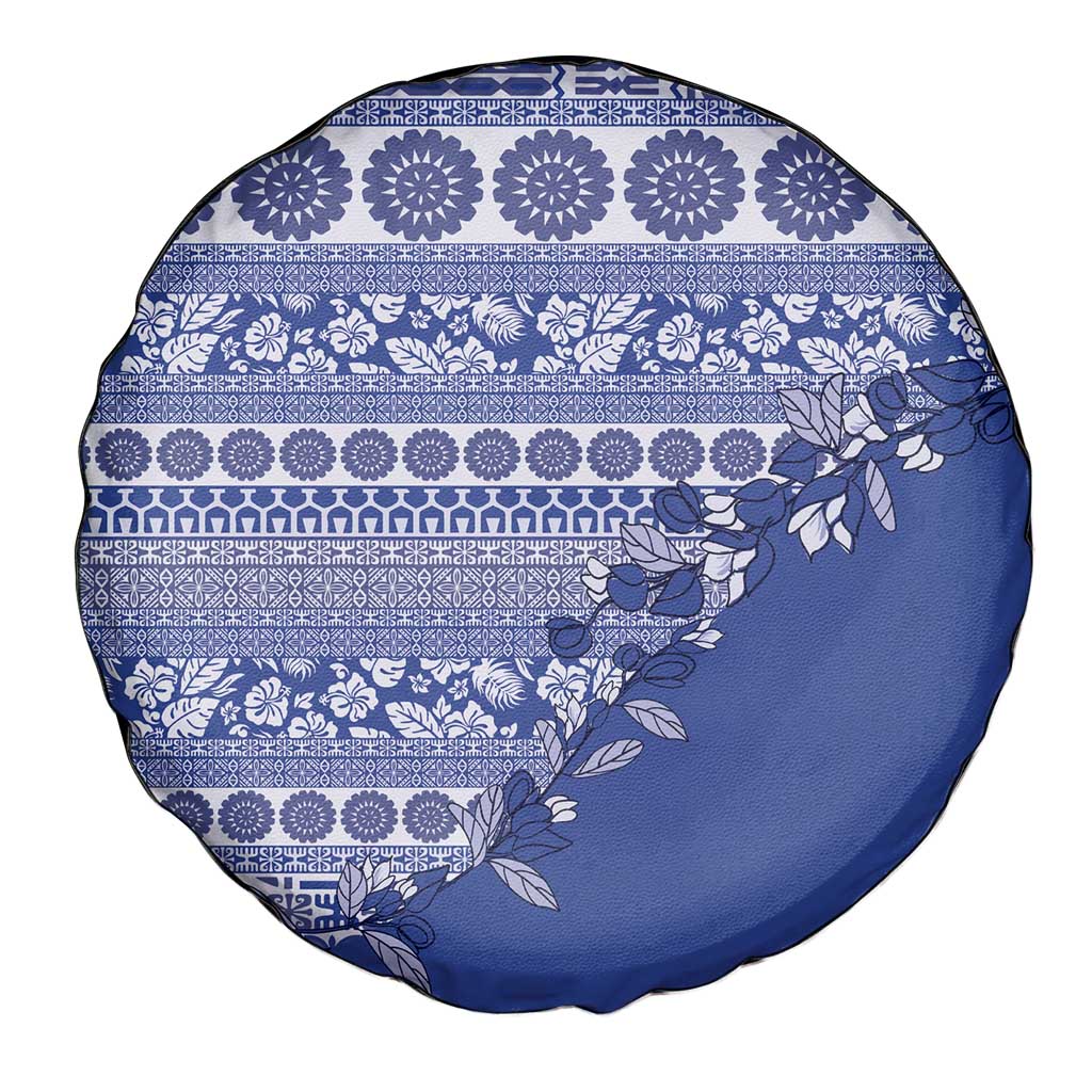 Fiji Marau na Kerisimasi Spare Tire Cover Blue Tagimoucia Tapa Masi Tribal LT9 - Polynesian Pride