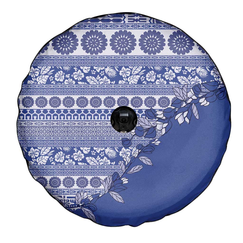 Fiji Marau na Kerisimasi Spare Tire Cover Blue Tagimoucia Tapa Masi Tribal LT9 - Polynesian Pride