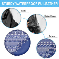 Fiji Marau na Kerisimasi Spare Tire Cover Blue Tagimoucia Tapa Masi Tribal LT9 - Polynesian Pride