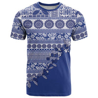 Fiji Marau na Kerisimasi T Shirt Blue Tagimoucia Tapa Masi Tribal LT9 Blue - Polynesian Pride