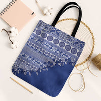 Fiji Marau na Kerisimasi Tote Bag Blue Tagimoucia Tapa Masi Tribal LT9 Black Strap One Size Blue - Polynesian Pride