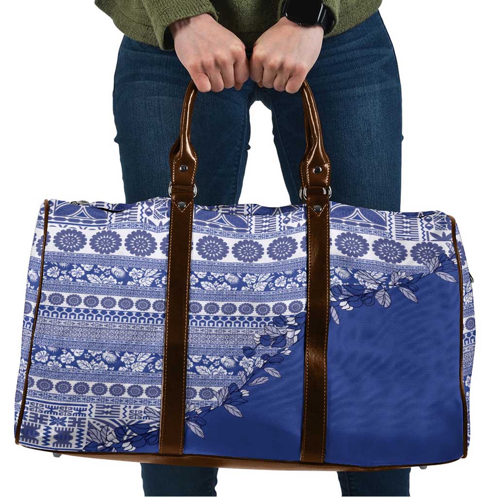 Fiji Marau na Kerisimasi Travel Bag Blue Tagimoucia Tapa Masi Tribal LT9 Blue - Polynesian Pride